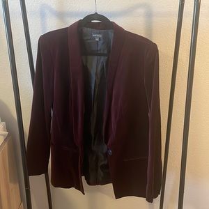 Burgundy velvet blazer